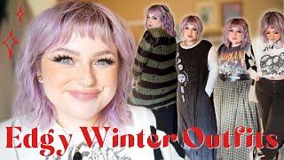 Alternative Edgy Winter Plus Size Outfit Ideas  90s Grunge  Witchy Vibes [upl. by Nnylsia857]