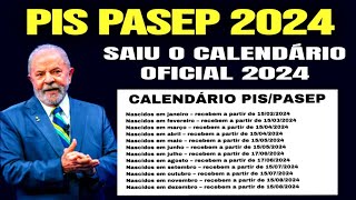 SAIU O CALENDÁRIO DO PIS PASEP 2024 AGORA É OFICIAL VEJA QUAL DATA VOCÊ RECEBE SEU ABONO DO PIS [upl. by Esilram]