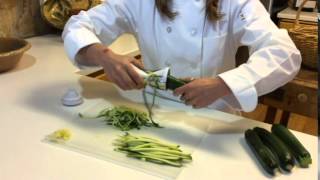 Chef Hallie Demonstrates How to Make Curly Zucchini Noodles [upl. by Lorola356]