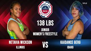 2023 Juniors US Marine Corps Women’s Nationals Netavia Wickson vs Kaidance Gerg 138 Ibs Finals [upl. by Aihseym]