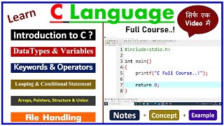 C Programming Full Course Hindi  Learn Coding [upl. by East]