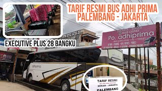 1 Informasi Tarif Resmi Terbaru Bus Adhi Prima Executive Plus 28 Bangku Dari Palembang  Jakarta [upl. by Ekul]