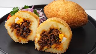 PAPA RELLENA Peruana con Carne ¡SÚPER CROCANTE [upl. by Enram4]