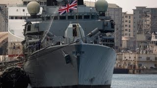 Royal Navy warship arrives in Gibraltar amid reef furore [upl. by Attehcram]