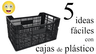 5 Formas de Reutilizar Cajas de Plástico de frutas DIY Ideas de Reciclaje Creativo [upl. by Hunley]