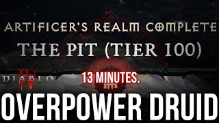 PIT T200 PTR100  OVERPOWER KING DRUID  DIABLO 4 PTR  Best Druid Build Season 6 Vessel of Hatred [upl. by Silyhp]