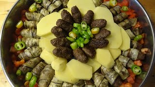 Köfte in MelanzaniAuberginen amp Reis mit Gulaschfleisch 🍆🥩صينية الباذنجان بالكفتة 😋⁦❤️⁩وطبق كباب حلة [upl. by Torosian]