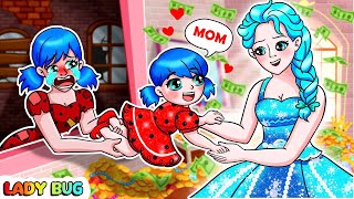 Lady Bug 🐞 Lady Mom Poor vs Mom Rich 🐞 Lady Bug Love and Money 🐞 LadyBug Paper Stories [upl. by Kenzie]