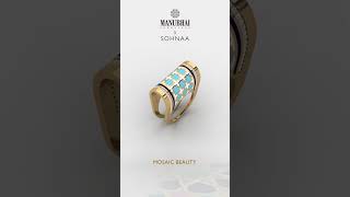 Moroccan Zellij Skyblue Vertical Curve Ring by Sohnaa from Miraas Collection [upl. by Suiratnauq]