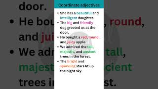 Coordinate adjectives in English Grammar shorts [upl. by Ecyak]