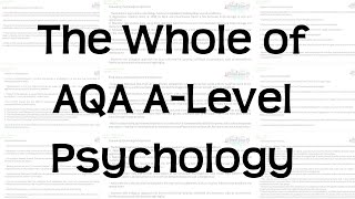 The Whole of AQA A Level Psychology  Revision for Exams [upl. by Nellac]