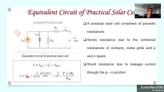 33 Solar cell  Equivalent circuit amp characteristics [upl. by Salinas]