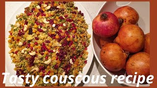 EASY couscous recipeMoroccan Couscous Salad Cousous with Chickpeas  Vegan Recipeكسكس سبع [upl. by Macfarlane83]