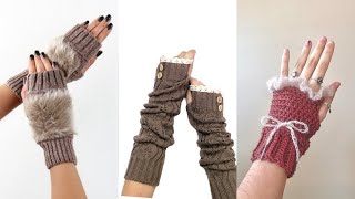 crochet gloves knitted gloves fingerless gloves fingerless gloves mittens crochet mittens [upl. by Claud]