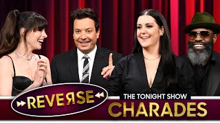 Reverse Charades with Anne Hathaway and Melanie Lynskey  The Tonight Show Starring Jimmy Fallon [upl. by Sykleb]