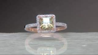 Princess Cut Csarite amp Pave Diamond Solitaire Ring 14K 100 ct on QVC [upl. by Ydnam]