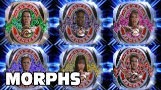 Mighty Morphin  All Ranger Morphs  Power Rangers Official [upl. by Tavia57]