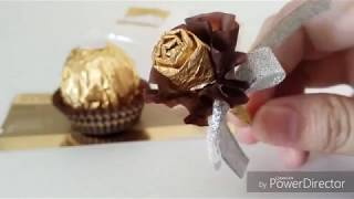 Handcraft Gift  How to Make Easy Roses by Ferrero Rochers Trash Creative Valentine gift [upl. by Jentoft362]