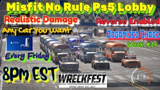 Wreckfest 24 Player No Rule Realistic Ps5 Lobby Week 16 [upl. by Oinotnaesoj]