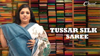 TUSSAR SILK SAREE  CHARVI BOUTIQUE  7358097969 or 9791903019 [upl. by Cattima532]