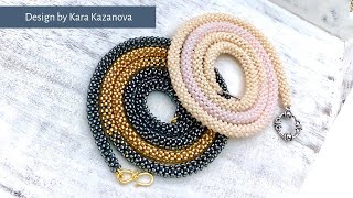 Beaded rope necklace tutorial  Prismatic Right Angle Weave  Project quotLong Necklacequot [upl. by Yessac]