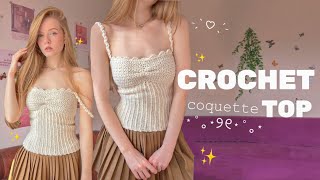 CROCHET coquette TOP ✨  super easy [upl. by Tsugua]