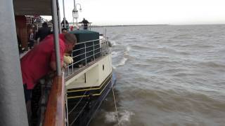 Vintage paddle steamer Waverley leaving Clacton and rolling on the waves on a windy day [upl. by Veradi179]