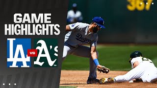 Dodgers vs As Game Highlights 8424  MLB Highlights [upl. by Aihppa]