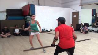 Kathy D and Anthony P  Basic Quarterstaff Fight [upl. by Alaaj]