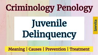 Juvenile Delinquency Meaning Causes Prevention Treatment  Criminology lecture with notes Lawvita [upl. by Sophey237]