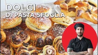 3 DOLCI FACILI CON LA PASTA SFOGLIA  Ricette veloci [upl. by Neila479]