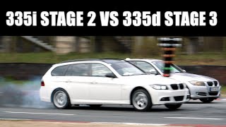 BMW 335i ST2 VS BMW 335d ST3 DRAGRACE [upl. by Moreen]