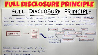 Full Disclosure Principle EXPLAINED  By Saheb Academy [upl. by Nae279]