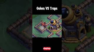 Golem Vs Traps Clash of Clans Funny clashofclans [upl. by Rebane]