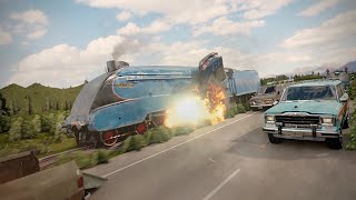 LNER Mallard Train amp Car Crash Animation Short Film [upl. by Epoillac]