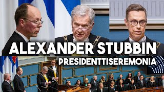 Alexander Stubbin virkaanastujaiset  eduskunnan seremonia Hallaahon Niinistön ja Stubbin puheet [upl. by Catlee]