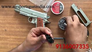 CROSMAN 1911 SILVER CO2 PISTOL REVIEW BY AIRSPORTS GUN INDIA CrosmanCorp [upl. by Eedrahs]