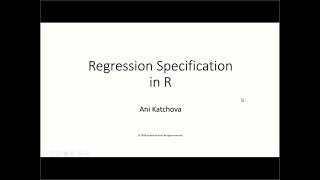 Regression Specification in R [upl. by Erehpotsirhc410]