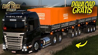 SCANIA Highline Engatado no Nove Eixos Curto com Vários Opcionais  Mod Grátis para ETS2 152 [upl. by Eirbua311]