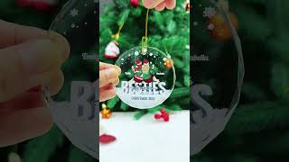 Besties Forever Christmas Sisters Backside  Personalized Circle Glass Ornament [upl. by Ricker676]