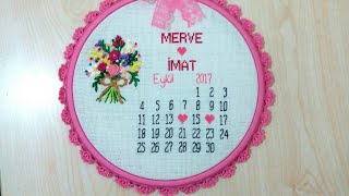 Etamine Takvim Rakam İşleme Hand Embroidery [upl. by Noivert]