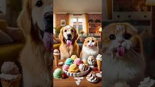 Ice cream time for us shorts viralvideo fypシ゚viral catanddog [upl. by Evoy305]