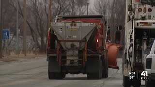 KCMO treats roads early ahead of storm despite rain [upl. by Serica]