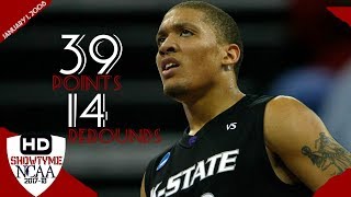 Michael Beasley Full Highlights vs Kansas 02032008  39 Pts 14 Rebs Walking BUCKET [upl. by Eyaj]