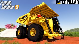 Farming Simulator 19  CATERPILLAR 797B Giant Mining Truck Transports Crushed Stone [upl. by Sibeal]