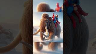 Spider man and Supergirl Ride on Elephant brawlstars marvel avanger shorts trending funny [upl. by Anak43]