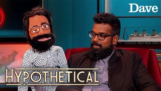 Romesh Ranganathan Fed Up At Wearing A Puppet Of Himself  Hypothetical [upl. by Yonah954]