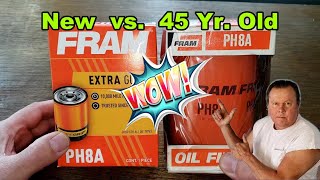 Fram PH8A Oil Filter vs Old Fram PH8A Oil Filter Cut Open Comparison [upl. by Ronnholm17]