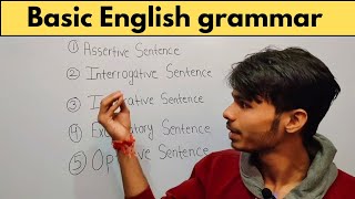 Basic English grammar  Sentence amp its types  English grammar course [upl. by Trelu]