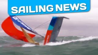 Incredible  A boat capsizes while sailing under spinnaker in heavy weather [upl. by Thurstan272]